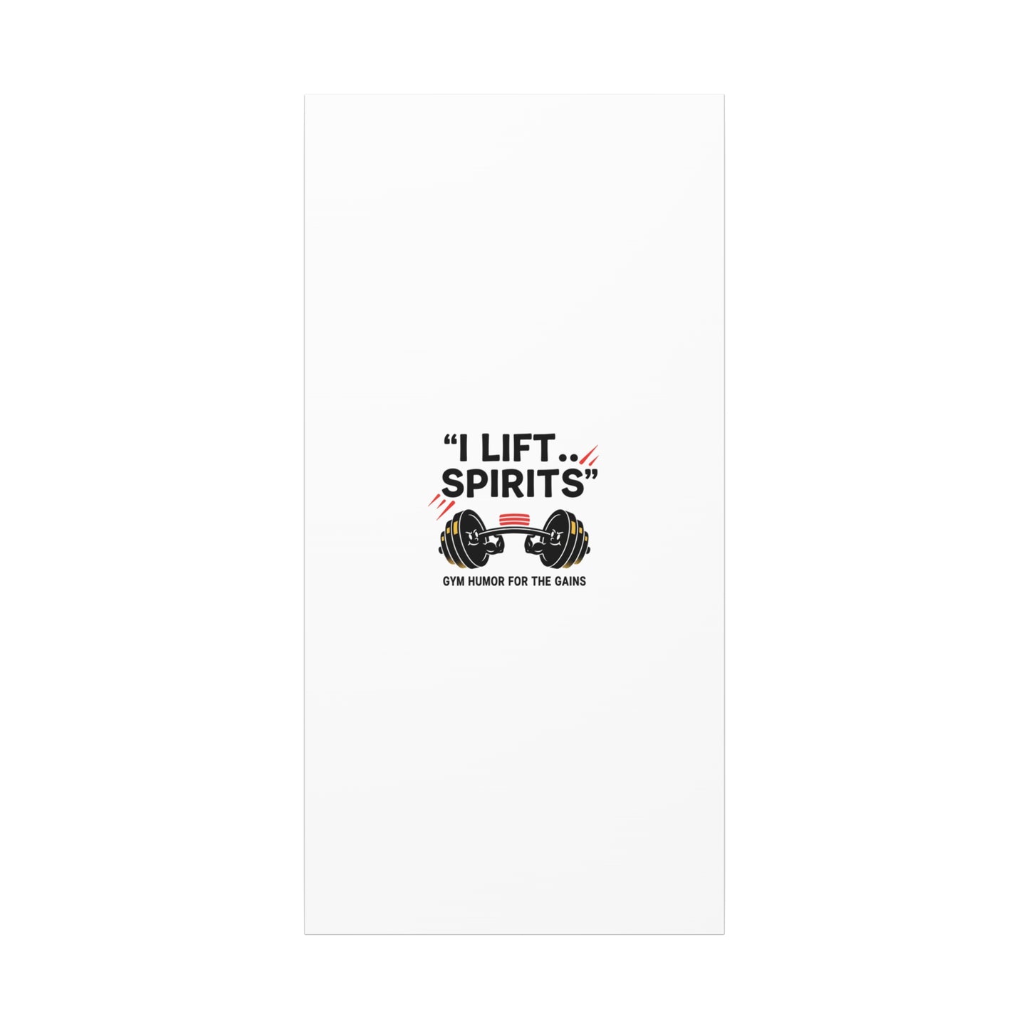 I Lift Spirits Gym Humor Canvas | geometric luxe, chrome accents