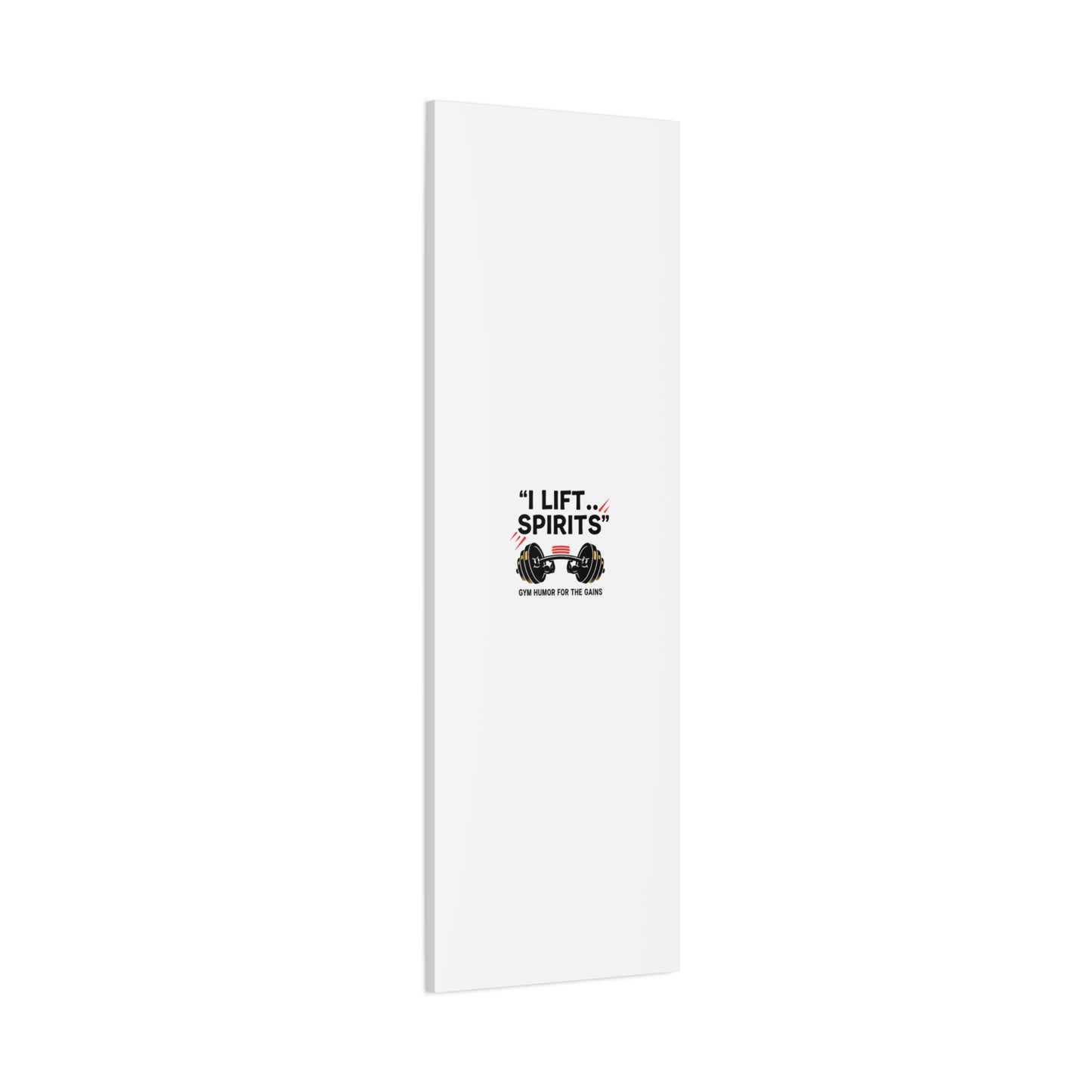 I Lift Spirits Gym Humor Canvas | geometric luxe, chrome accents