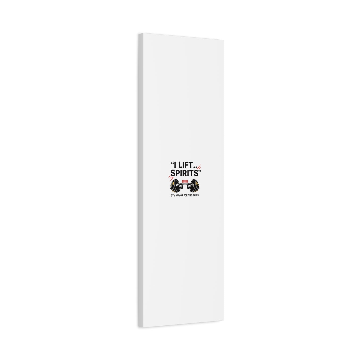 I Lift Spirits Gym Humor Canvas | geometric luxe, chrome accents