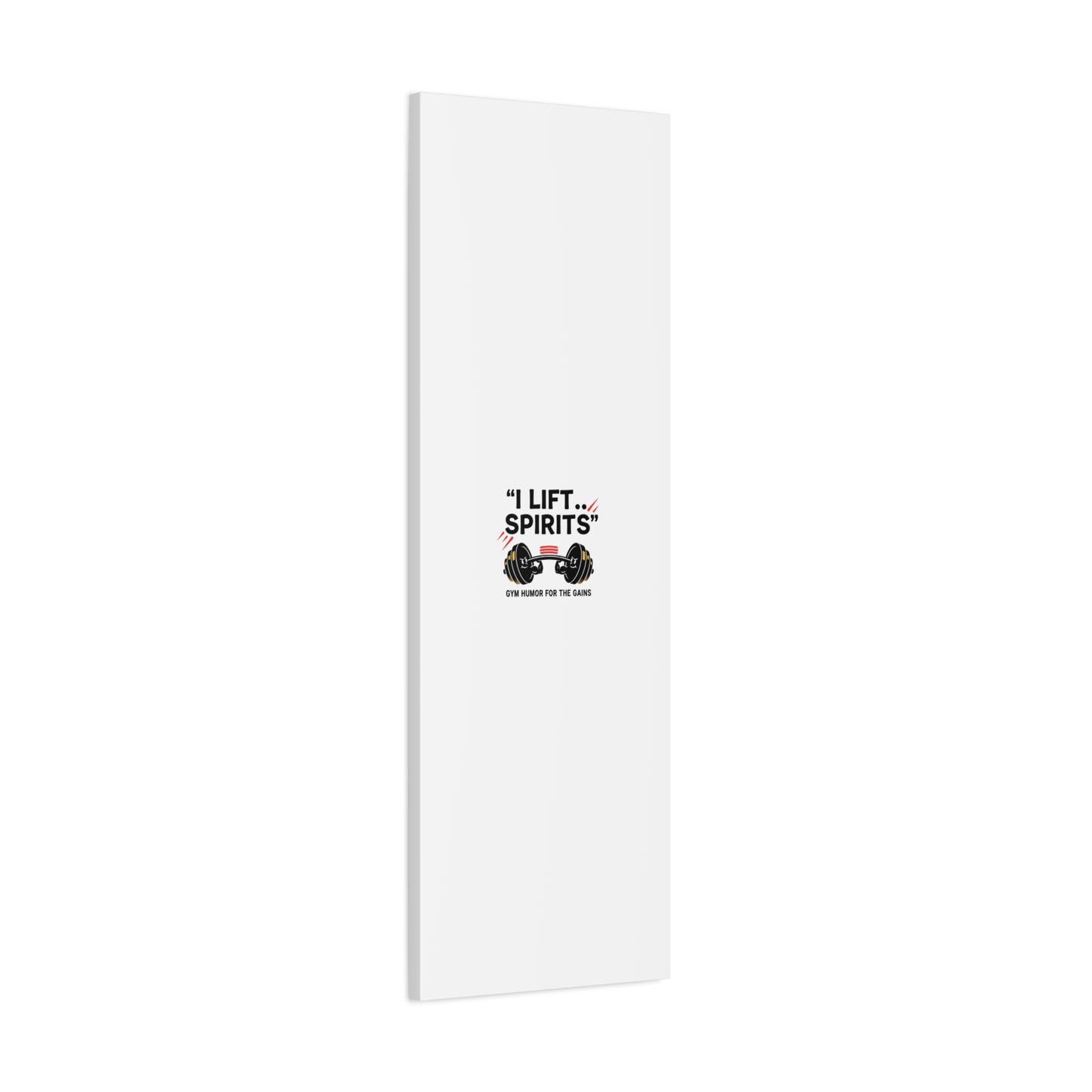I Lift Spirits Gym Humor Canvas | geometric luxe, chrome accents