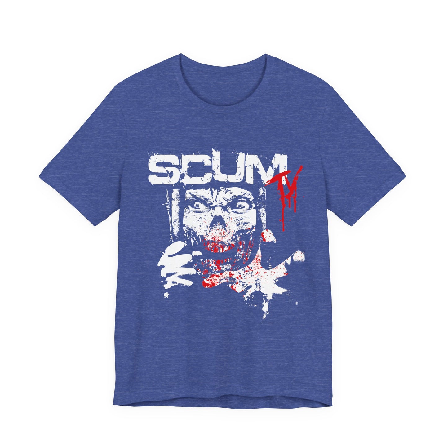 Horror Graphic Tee — "SCUM" Zombie Face with Blood Drip (TJ's World)
