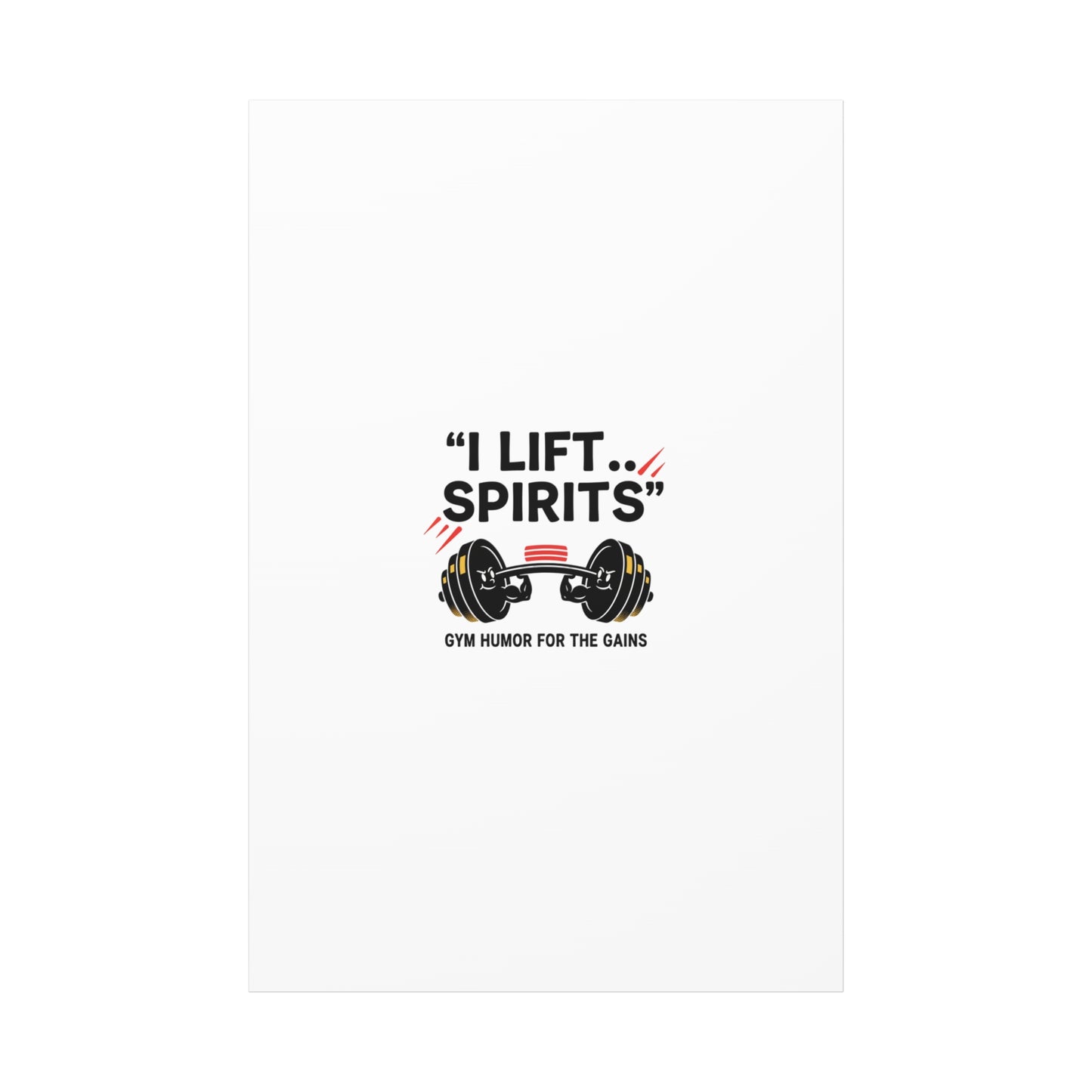 I Lift Spirits Gym Humor Canvas | geometric luxe, chrome accents