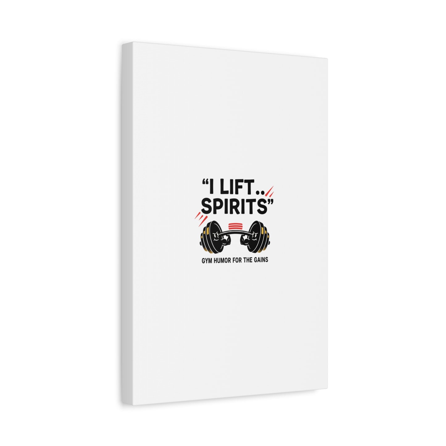 I Lift Spirits Gym Humor Canvas | geometric luxe, chrome accents