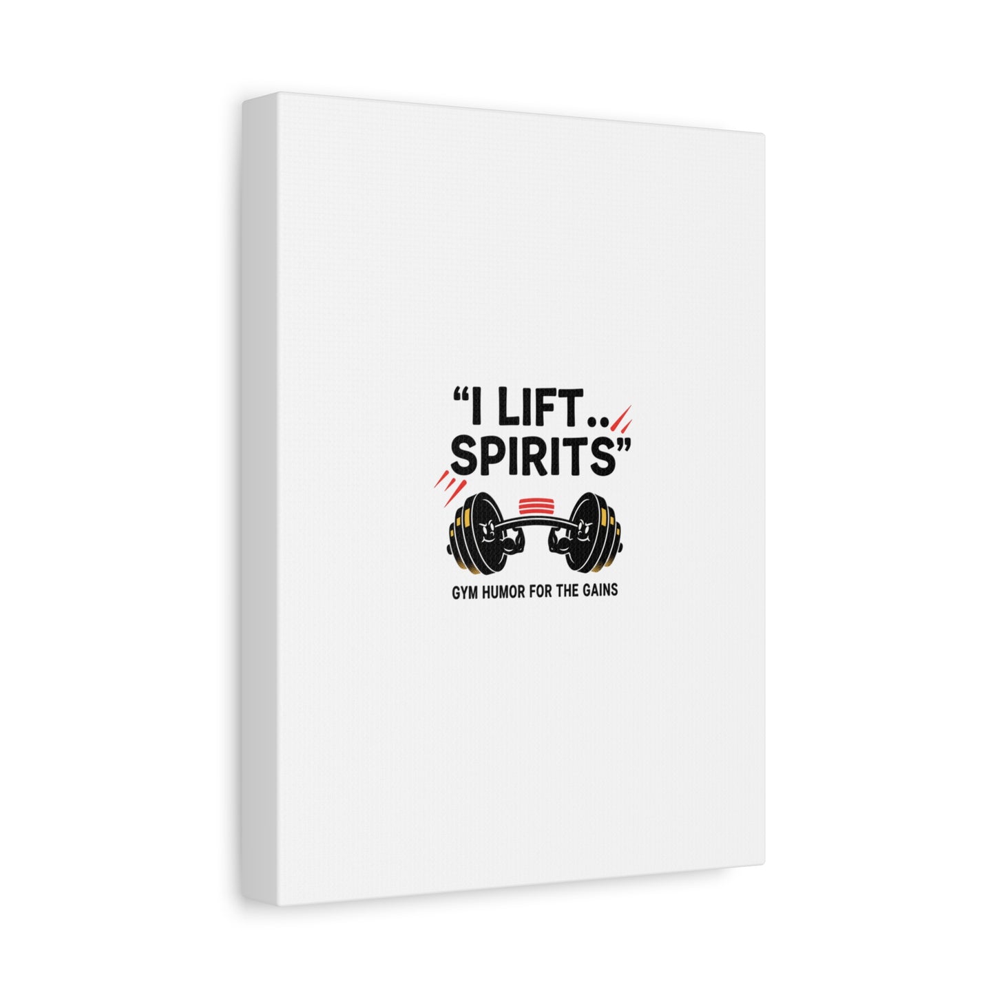 I Lift Spirits Gym Humor Canvas | geometric luxe, chrome accents